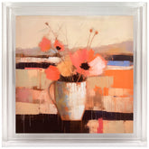 Still Life Flowers IV - High Resolution Giclee Printed Canvas Framed in Contemporary Clear Acrylic Frame
